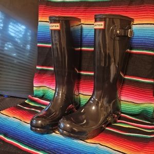 Glossy Black Hunter Rain Boots